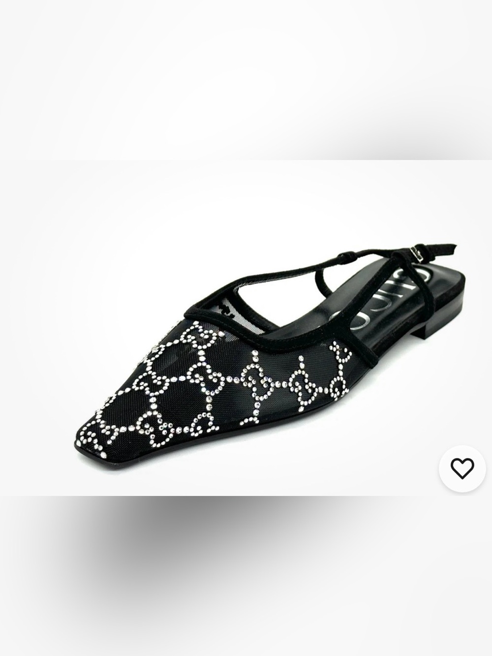 Gucci Crystal GG Monogram Demi Mesh Slingback Ballerina Flat Sandals
Shoes 6.5